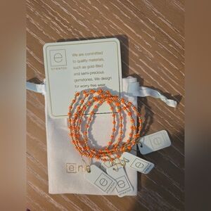 Enewton Gameday Hope Sincerity Pattern Bead Bracelet - Orange Stack Of 5 Nwt